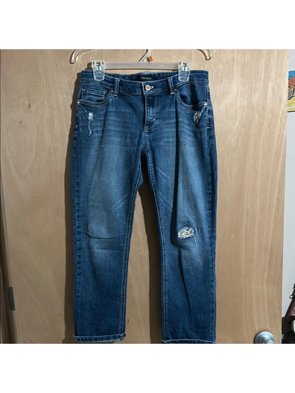 White House Black Market Blue Slim Jeans Distressed Style
